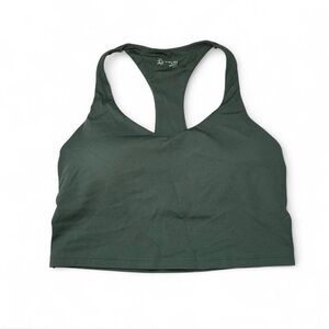 Aerie Offline Real Me Low Key Hunter Green Racerback Sports Bra Medium